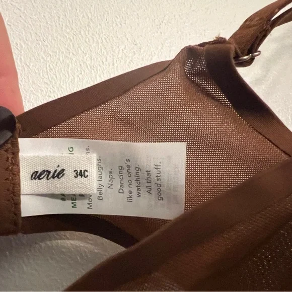 Aerie Smoothez Brown Unlined Mesh Balconette Bra - Picture 9 of 9